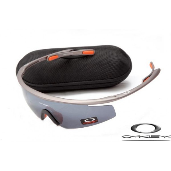Oakley M Frame Sunglasses Silver Brown Frame Gray Lens OAKLEY20156466