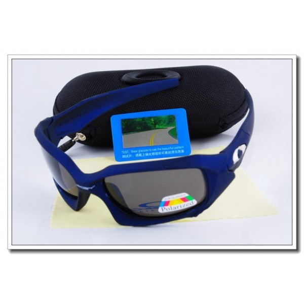 Cheap Oakley Pit Boss Polarized Sunglasses RoyalBlue Frame Slate grey Iridium Lens Sale