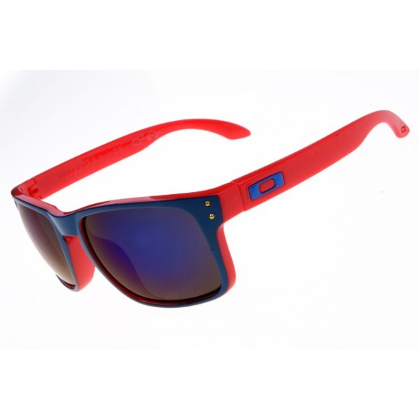 Oakley Holbrook Sunglasses Red Blue Frame Purple Lens