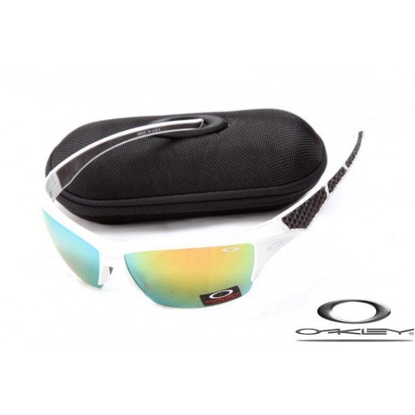 Cheap Foakleys Sunglasses White Frame Fire Lens For Sale Free Shipping USA