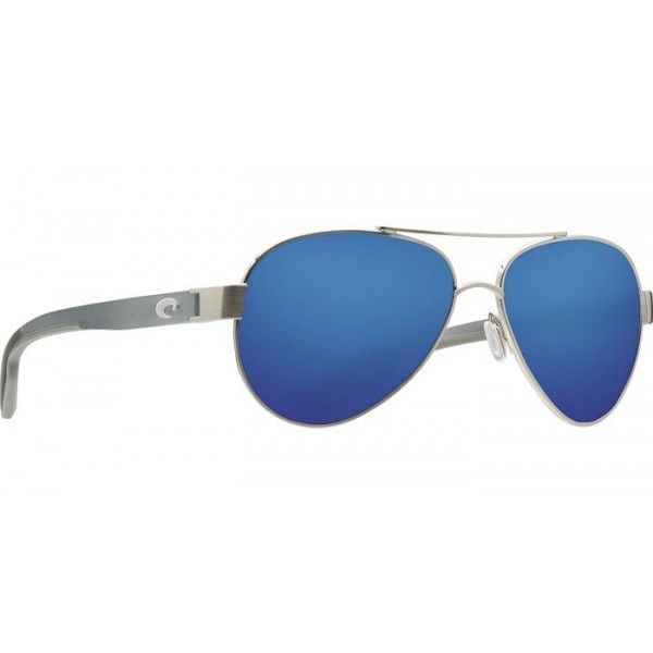 Costa Ocearchreg; Loreto Brushed Silver + Matte Gray Crystal Temples Sunglasses