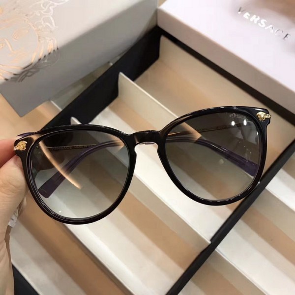 Versace Gradient Sunglasses Round Black Frame Purple Eyewear Legs