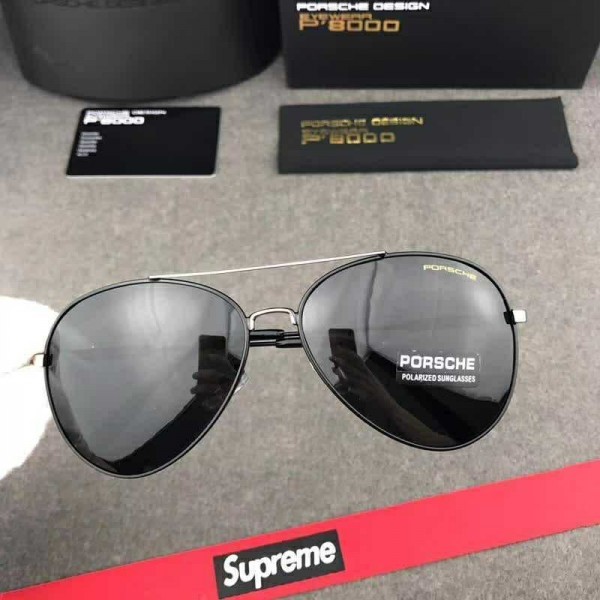Mens Porsche Black Design P8561 Sunglasses Polarized White Black