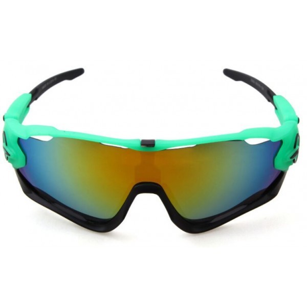 Oakley Sunglasses Jawbreaker Jade Black Frame Fire Ice Blue Iridium Lens