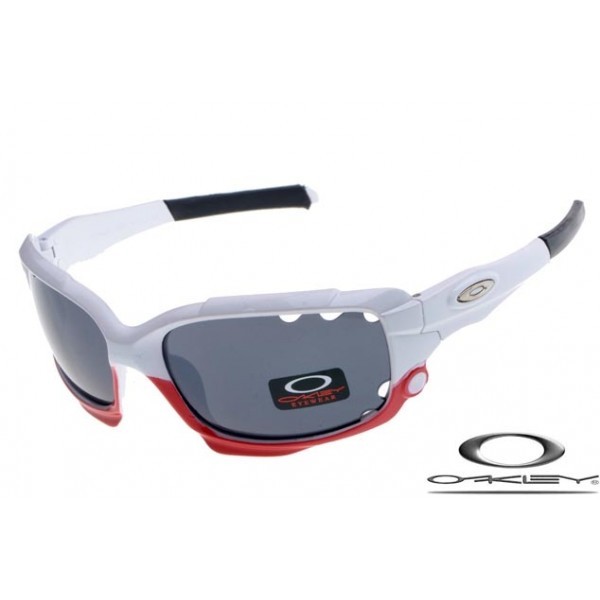 Oakley Limited Edition Fathom Racing Jacket Sunglasses White Red / Gray