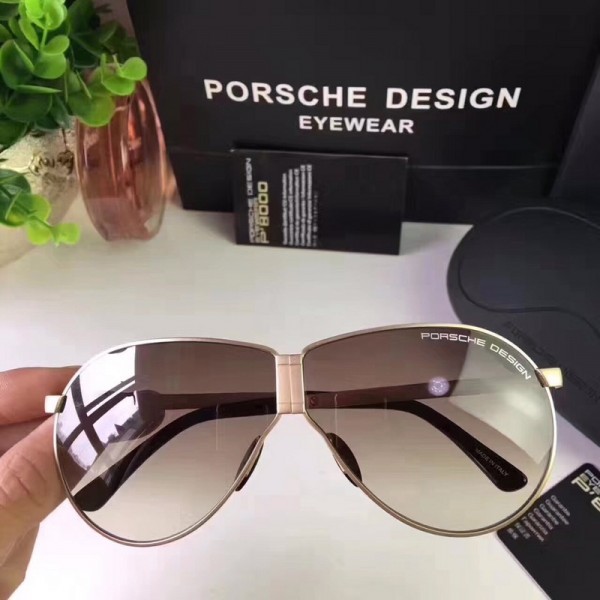 Mens Porsche Design P8480 Sunglasses Gold Silver