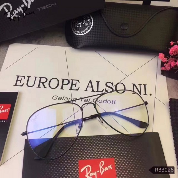 Men's Women's Ray Ban 83026 Sunglasses Black Lenses White Frame