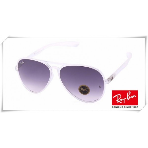 Ray Ban RB4180 Aviator Sunglasses Transparent Frame Purple Gradient Lens