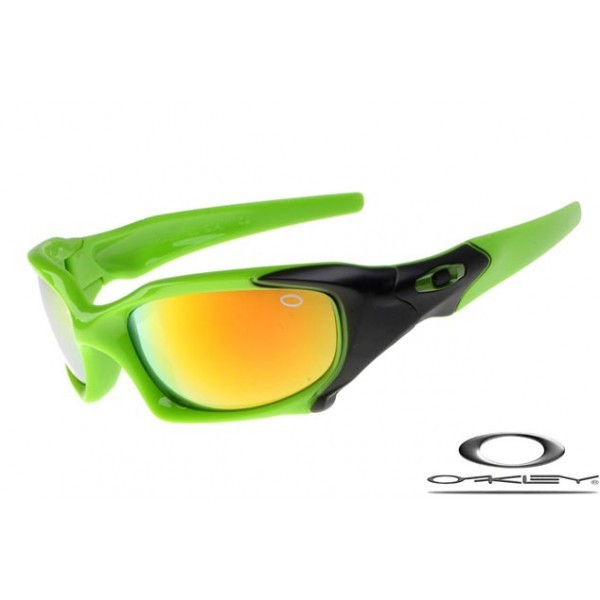 Oakleys Pit Boss Sunglasses Polishing Green Black Frame Fire Yellow Iridium Lens OAKLEY20156245