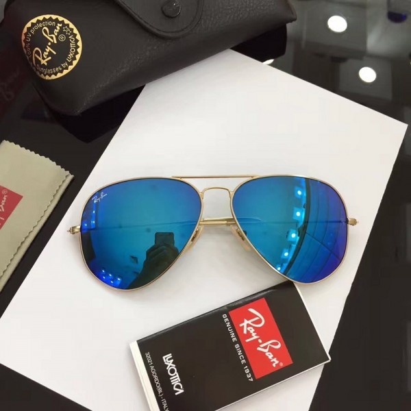 Men's Women's Ray Ban Original Aviator Sunglasses Blue