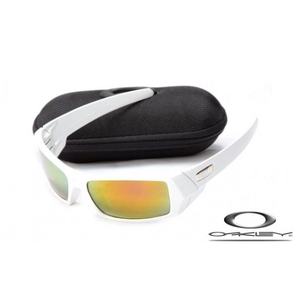Oakley Gascan Sunglasses White Frame Fire Yellow Iridium Lens OAKLEY20156199