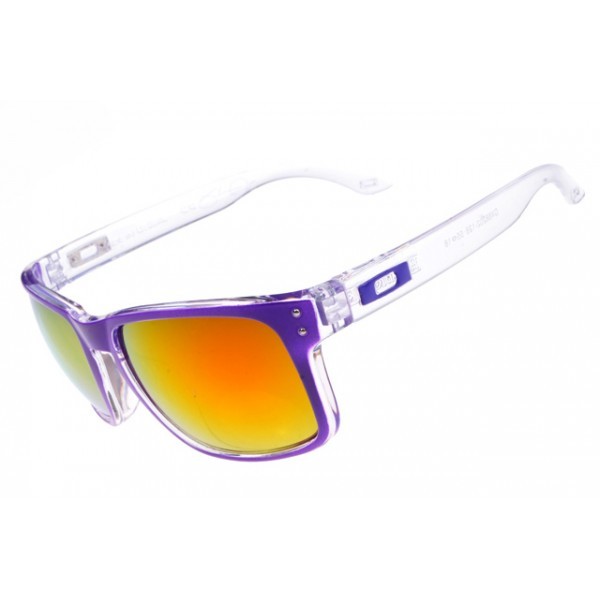 Oakley Holbrook Sunglasses Transparent Purple Frame Fire Yellow Lens