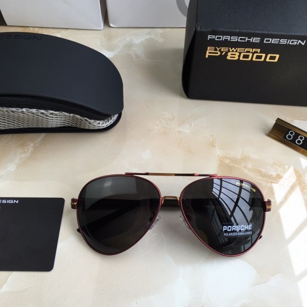 Mens Porsche Design P8811 Sunglasses Black Red