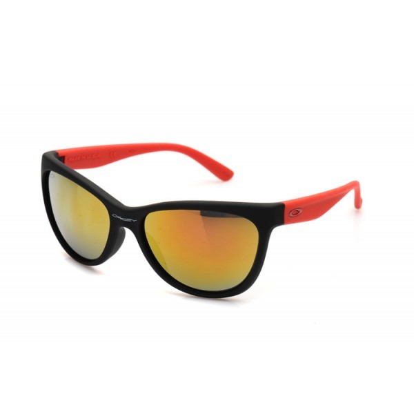 Oakley Forehand Women's Sunglasses Matte Black Red Frame Fire Yellow iridium Lens