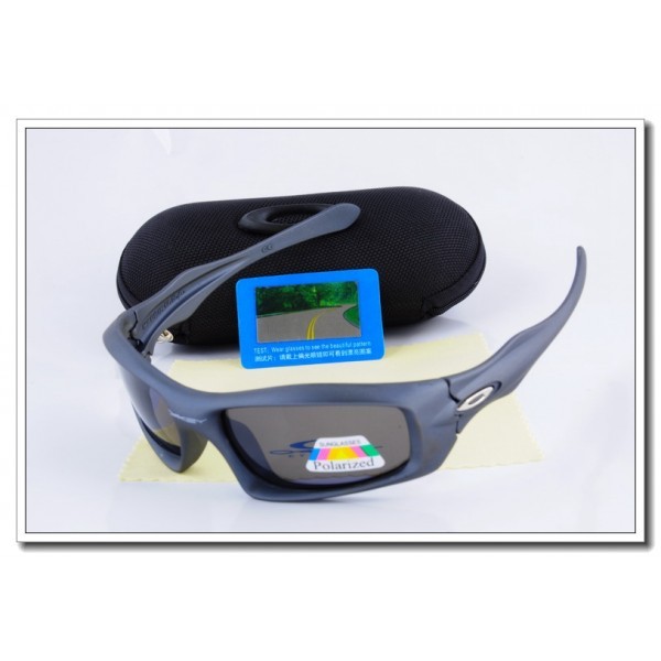 Cheap Oakley monster pup Polarized Sunglasses blue Frame Slate grey Iridium Lens Sale