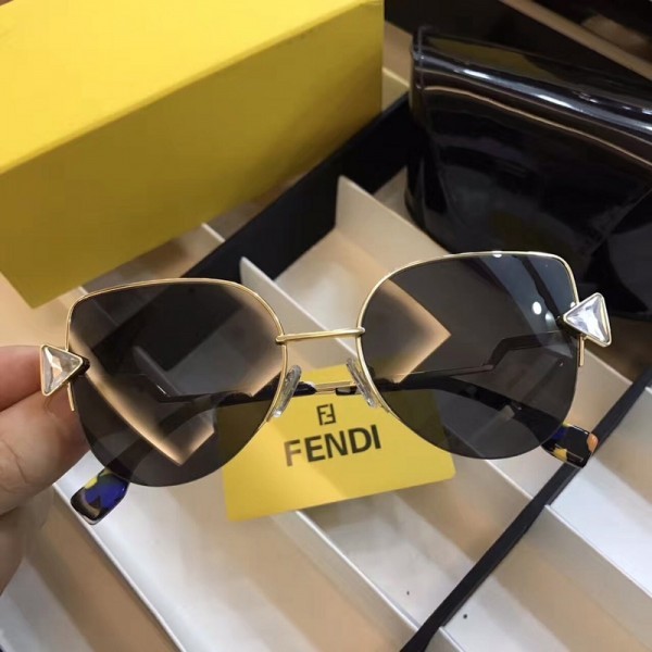 Fendi FF0242-S Iridia Cat-Eye Sunglasses Black