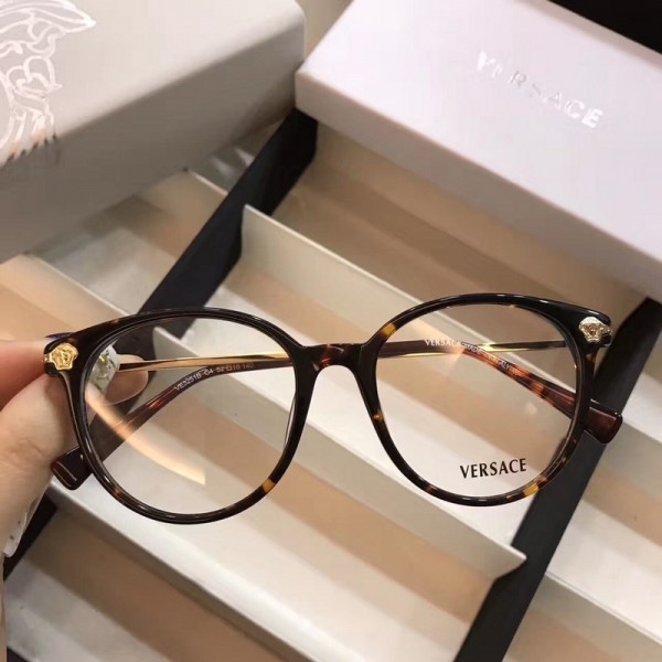 Versace VE3251B Eyewear Crystal Legs Round Brown Havana Frame