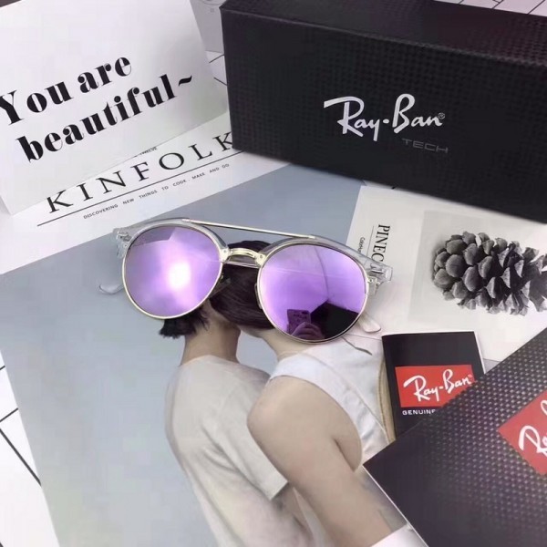 Ray Ban Polarized Sunglasses Purple Lenses White Frame