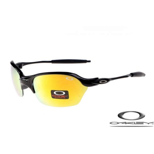 Oakley Half X Sunglasses Polishing Black Frame Yellow Iridium Lens OAKLEY20156233