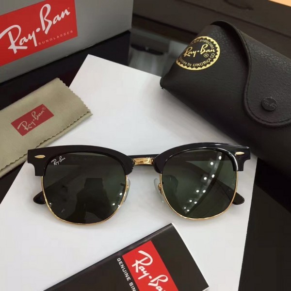 Ray Ban RB3016 Men's Women's Sunglasses Black Lenses Gold Frame