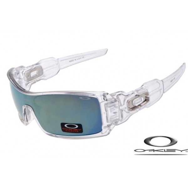 Oakley Oil Rig Sunglasses Transparent Frame Blue Iridium Lens OAKLEY20156135