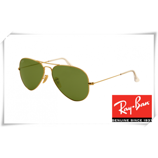 Ray Ban RB3025 Aviator Sunglasses Arista Frame Natural Green Lens