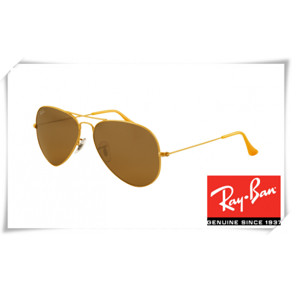 Ray Ban RB3025 Aviator Sunglasses Gold Frame Brown Lens