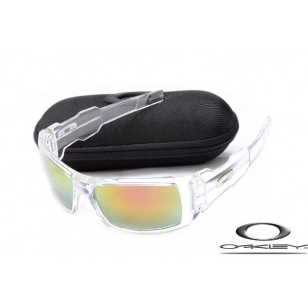 Oakley Oil Drum Sunglasses Transparent Frame Fire Yellow Iridium Lens OAKLEY20156084