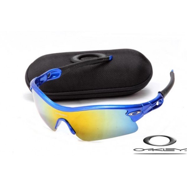 WholesaleOakleys Radar Path Sunglasses Polishing Blue Frame Fire Lens For Sale