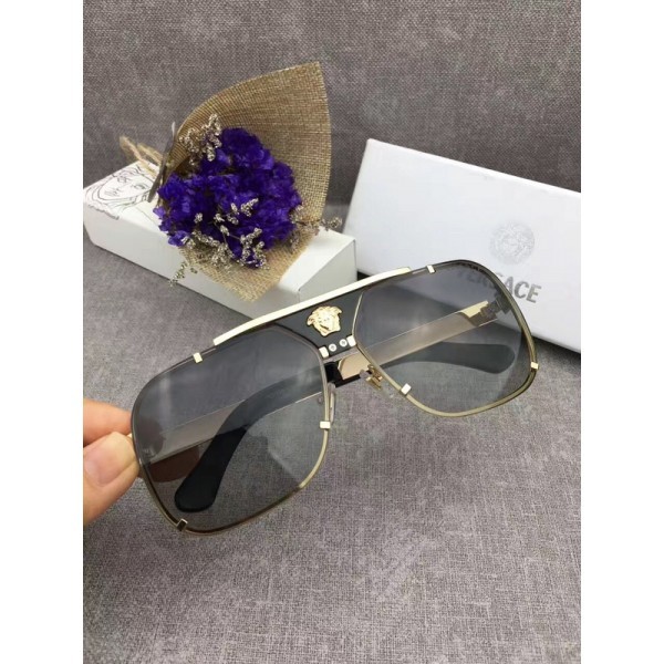 Versace Visor Sunglasses Metal Frame Antique Brass