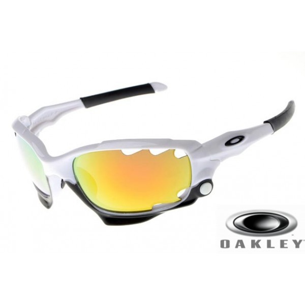 Oakley Racing Jacket White / Yellow Vented Iridium