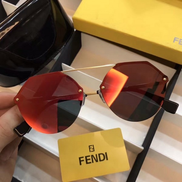 Men's Women's Fendi FF0168-S Rimless Sunglasses Red