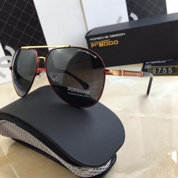 Porsche Design P8755 Sunglasses Gold Black Red