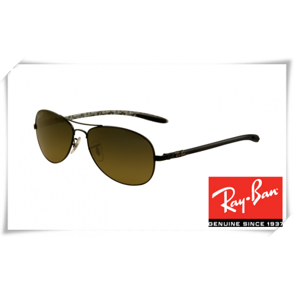 Ray Ban RB8301 Tech Sunglasses Black Frame Green Gradient Grey Lens