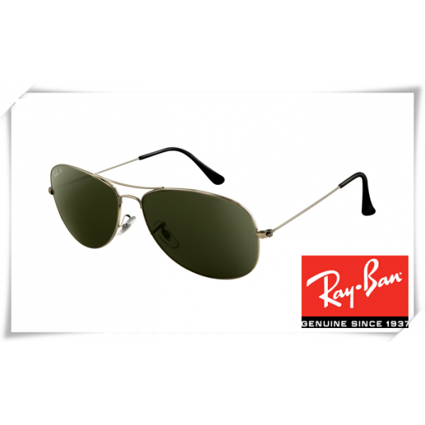 Ray Ban RB3362 Cockpit Sunglasses Gunmetal Frame Crystal Green Lens