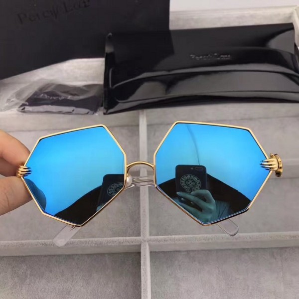 Percy Lau Dada Child Hexagon Sunglasses Blue Mirror