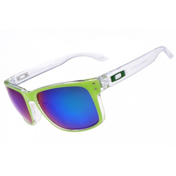 Oakley Holbrook Sunglasses Transparent Green Frame Blue Lens