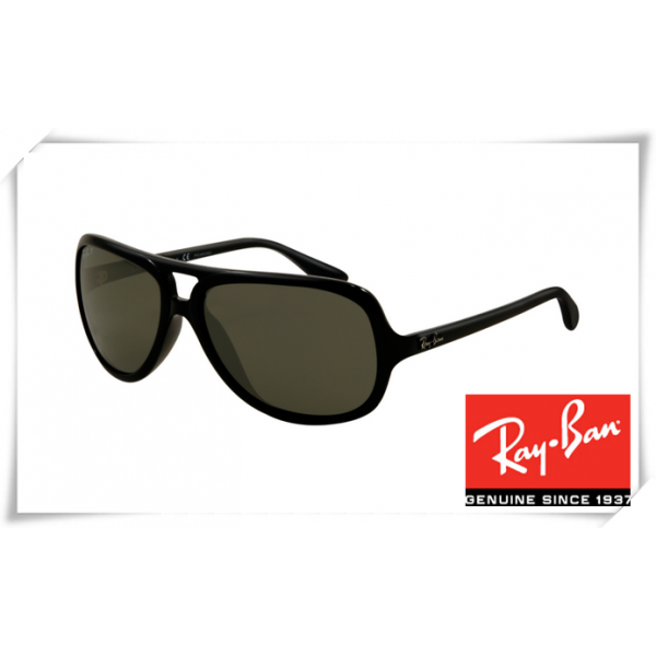 Ray Ban RB4162 Sunglasses Black Frame Green Lens