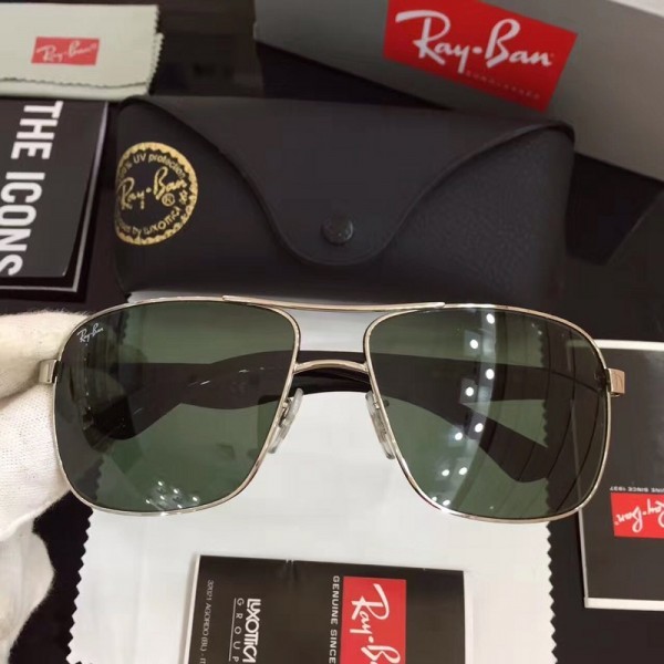 Men's Women's Ray Ban RB3516 Box Sunglasses Light Black