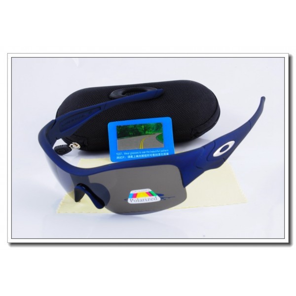 Cheap Oakley Straight Jacket Polarized Sunglasses RoyalBlue Frame Slate grey Iridium Lens Sale
