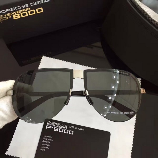 Porsche Design Foldable Sunglasses Silver Black Gray