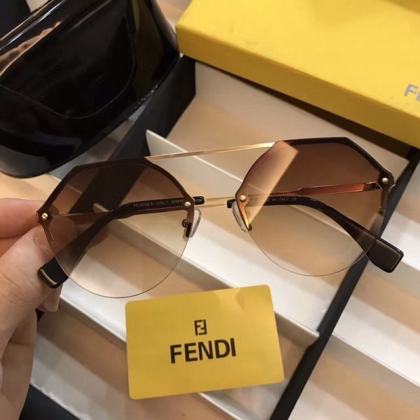 Men's Women's Fendi FF0168-S Rimless Sunglasses Gradient Brown