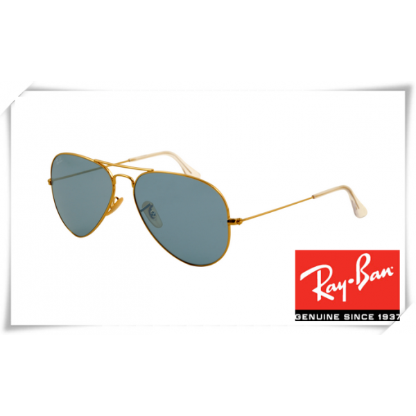 Ray Ban RB3025 Aviator Sunglasses Arista Frame Polar Sky Blue Lens