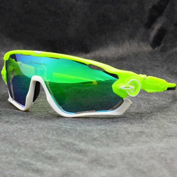 Oakley Sunglasses Jawbreaker green/white Frame ice Iridium Lens white logo