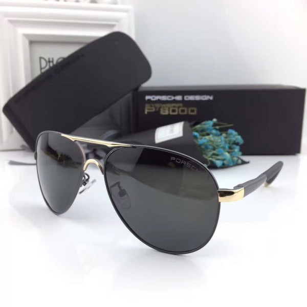 Porsche Design Gold P'8000 Sunglasses Black