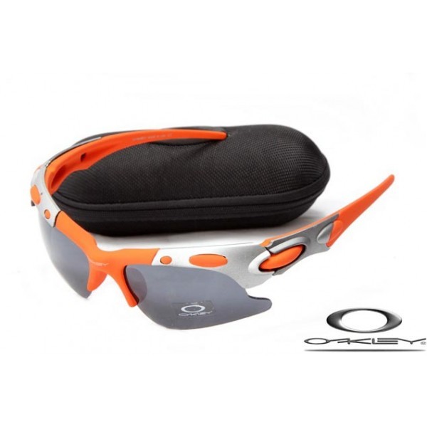 Oakley Plate Sunglasses Orange Silver Frame Gray Lens OAKLEY20156372