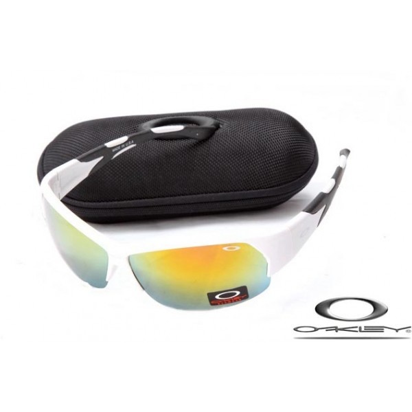 Cheap Foakleys Sunglasses White Frame Fire Lens For Sale Free Shipping USA