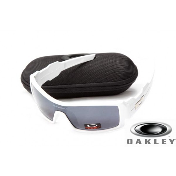  Oakley Oil Drum Sunglasses White Frame Gray Lens OAKLEY201567349