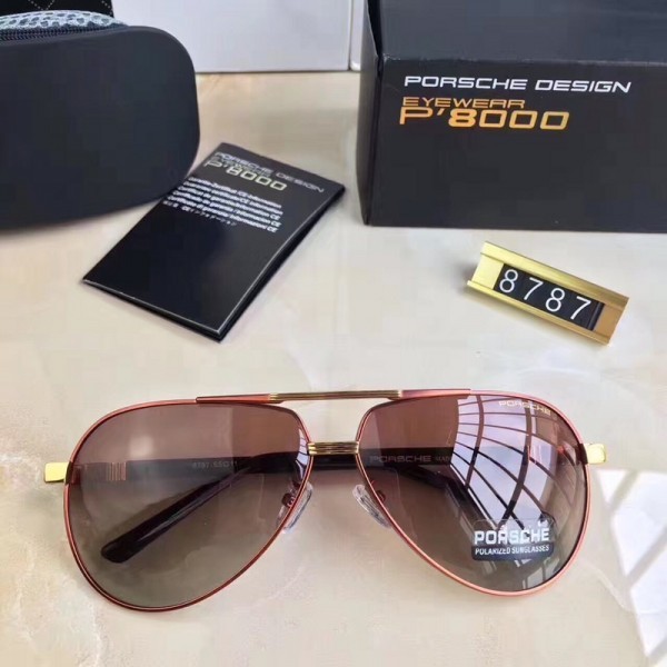 Porsche Design Gold P8787 Aviators Sunglasses Polarized Red