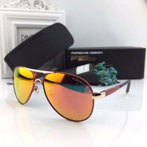 Porsche Design Gold P'8000 Sunglasses Red